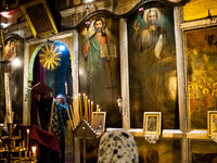 Good Friday morning service is held at the Saint Trinity Eastern-Orthodox church in Yambol, Bulgaria, on April 29th 2021. That Bulgarian Ort...