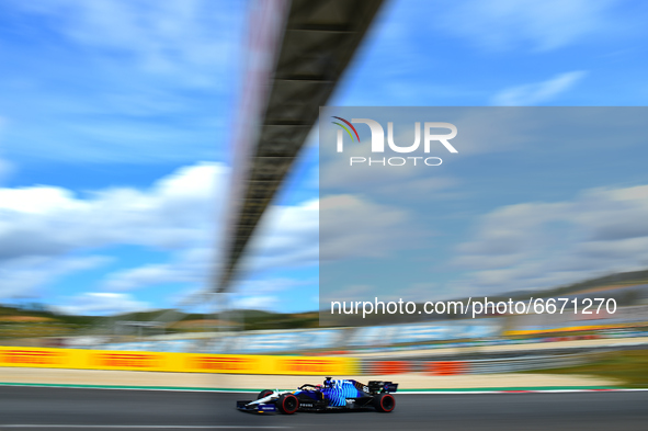 George Russel of Williams Racing drive his FW43B single-seater during free practice of Portuguese GP, third round of Formula 1 World Champio...