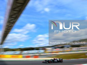 Valtteri Bottas of Mercedes-AMG Petronas F1 Team drive his W12 single-seater during free practice of Portuguese GP, third round of Formula 1...