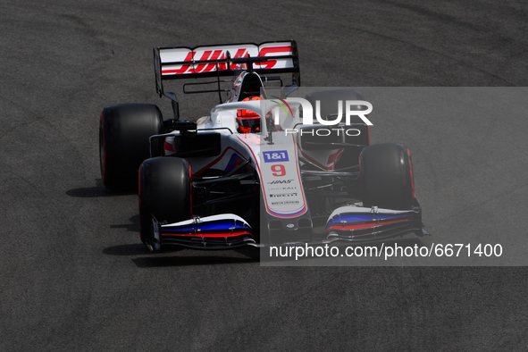 Nikita Mazepin of Uralkali Haas F1 Team drive his VF-21 single-seater during free practice of Portuguese GP, third round of Formula 1 World...
