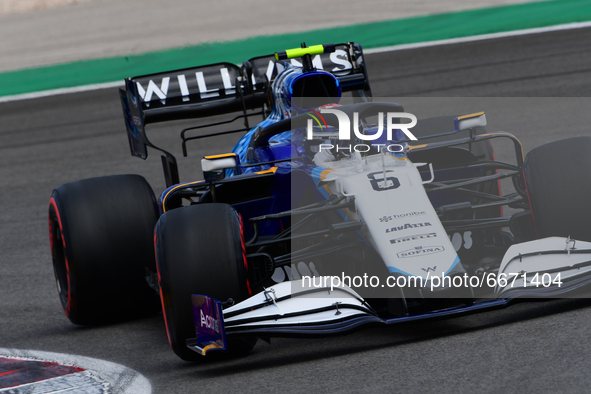 Nicholas Latifi of Williams Racing drive his FW43B single-seater during free practice of Portuguese GP, third round of Formula 1 World Champ...