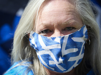 All under one banner members take part in a static Indy Ref2 rally at George Square on May 1, 2021 in Glasgow, Scotland. The aim of the orga...