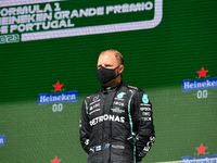 Valtteri Bottas of Mercedes-AMG Petronas F1 Team on podium of Portuguese GP, third round of Formula 1 World Championship in Autodromo Intern...