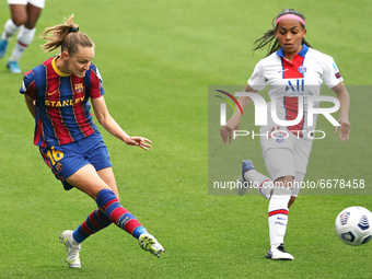 Caroline Graham Hansen and Perle Morroni during the match between FC Barcelona and PSG, corresponding to the second match of the semifinals...