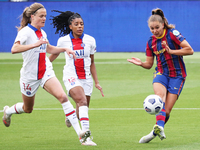 Lieke Martens scores during the match between FC Barcelona and PSG, corresponding to the second match of the semifinals of the Womens UEFA C...