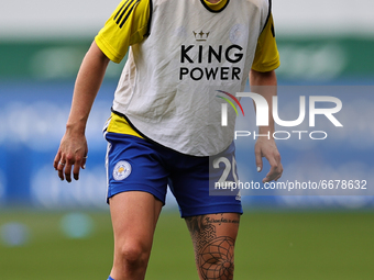  Natasha Flint of Leicester City warms up ahead of the FA Women's Championship match between Leicester City and Charlton Athletic at the Kin...