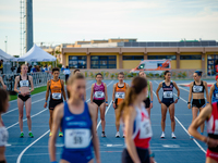 Athletes departing from the athletics track to compete at 10,000 meters in the Mario Saverio Cozzoli stadium in Molfetta on May 2, 2021.
In...