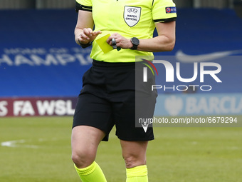 Referee Esther Staubliduring Women's Champions League Semi-Final 2nd Leg between Chelsea Women and FC Bayern Mnchen Ladies at 	Kingsmeadow,...