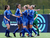  Molly SHARPE of Durham Women celebrates with her team mates after scoring their second goal  during the FA Women's Championship match betwe...