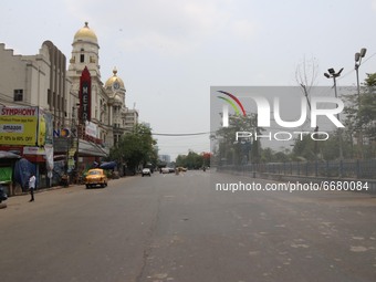 A deserted Street during amid Coronavirus emergency in Kolkata, India, May 02,2021. (