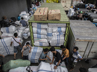 Daily life at a large garment market in Jakarta, Indonesia, on 3 May 2021 ahead of Eid Fitri Celebration. Ahead of Eid fitri celebration man...