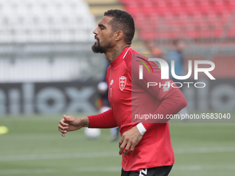 Kevin-Prince Boateng of AC Monza in action during the Serie B match between AC Monza and US Lecce at Stadio Brianteo on May 04, 2021 in Monz...