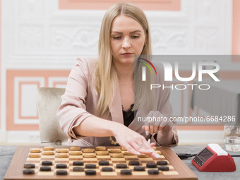 Natalia Sadowska during Checker World Championship match between Natalia Sadowska and Tamara Tansykkuzhina in Warsaw, Poland, on May 3, 2021...