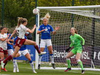  Poppy Pattinson of Everton Ladies and Leah Williamson of Arsenal during Barclays FA Women's Super League between Everton Women and Arsenal...