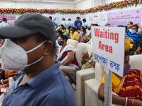 Beneficiaries waits to get vaccine against COVID-19 coronavirus disease, at a vaccination centre in Guwahati, India on 05 May 2021. India ha...