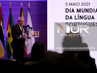 Community of Portuguese Language Speaking Countries (CPLP) Executive Secretary Francisco Ribeiro Telles delivers a speech during a ceremony...