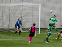 Inna Zlidnis of FTC-Telekom player heads the ball during the match at Hungarian Women CUP Final 2021 at New Hidegkuti Nándor Stadium on May...