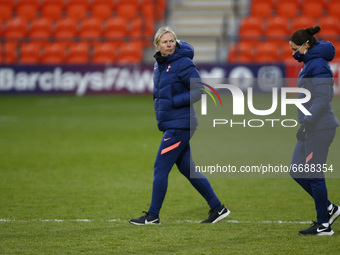 L-R Rehanne Skinner manager of Tottenham Hotspur Women and Lauren Smith Assistant Coach of Tottenham Hotspur Women during  FA Women's Spur L...
