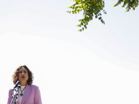 The Minister of Finance, Maria Jesus Montero, during a visit to the Albaicin neighborhood in Granada, Spain on May 7, 2021 in Granada, Spain...