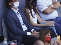 Sandra Gago attended the 2021 ATP Tour Madrid Open tennis tournament singles quarter-final match at the Caja Magica in Madrid on May 7, 2021...