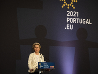 Ursula Von der Leyen President of the European Commission at the Closing ceremony and signature of the conference conclusions commitment, on...