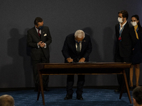  Prime Minister Antonio Costa at the Closing ceremony and signature of the conference conclusions commitment, on April 7, 2021, in Porto, Po...