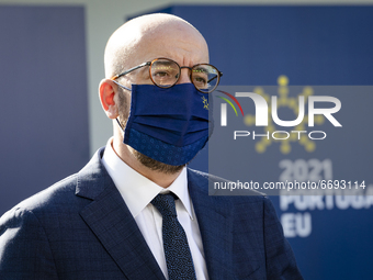 Charles Michel Arrival at the Crystal Palace,and speak with press.
Social summit of the European Commission in Porto, at the Palacio de Cri...