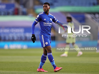 Kelechi Iheanacho of Leicester City looks on during the Premier League match between Leicester City and Newcastle United at the King Power S...