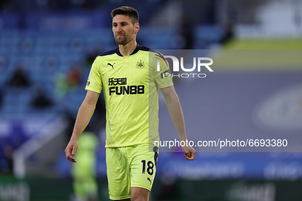 Federico Fernandez of Newcastle United during the Premier League match between Leicester City and Newcastle United at the King Power Stadium...