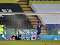 Allan Saint-Maximin of Newcastle United shoots just wide of the target during the Premier League match between Leicester City and Newcastle...