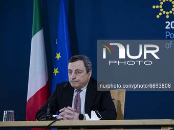 Press conference of the Italian Prime Minister Mario Draghi.
Social summit of the European Commission in Porto, at the Palacio de Cristal in...