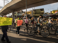 Persons take part during a demonstration demand safe public transport  and in  memory of the victims that lost their lives due the Mexico Ci...