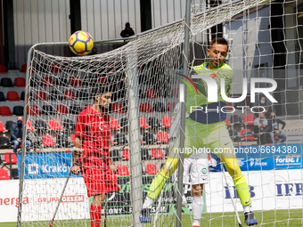 Turkish Goal Keeper  Selim Karadag saves the goal as Turkey wins over Poland in a friendly match of European Amputee Football Federation hel...