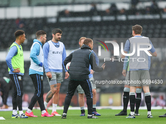  Sheffield Wednesday receive a pep talk before the Sky Bet Championship match between Derby County and Sheffield Wednesday at Pride Park, De...