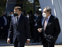 Prime Minister Frances Emmanuel Macron and Italian Prime Minister Mario Draghi heads for family photography.
Social summit of the European C...