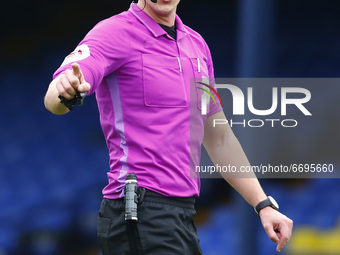 Referee J Brooks during Sky Bet League Two between Southend United and Newport Countyat Roots Hall Stadium , Southend, UK on 08th May 2021...