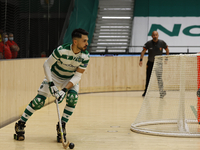 Matias Platero in action during the Rink Hockey playoffs 1st leg between Sporting CP and OC Barcelos, at Pavilhão João Rocha, Lisboa, Portug...