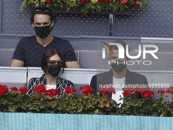 Paz  Vega and  Orson Salazar attended the 2021 ATP Tour Madrid Open tennis match at the Caja Magica in Madrid on May 8, 2021 spain (