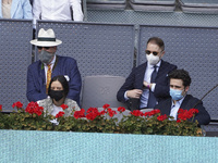 Jaime de Marichalar, Victoria Marichalar and  Felipe Marichalar attended the 2021 ATP Tour Madrid Open tennis match at the Caja Magica in Ma...