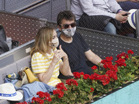 Marta Hazas y Javier Veiga attended the 2021 ATP Tour Madrid Open tennis match at the Caja Magica in Madrid on May 8, 2021 spain (