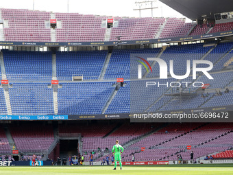 Marc Andre Ter Stegen during the match between FC Barcelona and Club Atletico Madrid, corresponding to the week 35 of the Liga Santander, pl...