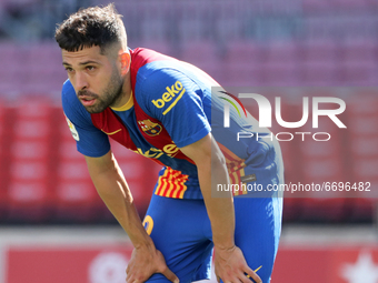 Jordi Alba during the match between FC Barcelona and Club Atletico Madrid, corresponding to the week 35 of the Liga Santander, played at the...