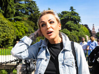 Francesca Pascale attends the Demonstration To Approve Zan DDL which aims to protect verbal and physical aggression towards homosexuals and...
