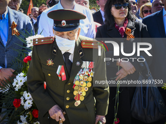 Bulgarian army veteran from World War 2  during so-called Immortal Regiment procession - celebration of Victory Day, to commemorate the 76th...