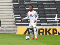  Milton Keynes Dons Ethan Laird during the first half of the Sky Bet League One match between MK Dons and Rochdale at Stadium MK, Milton Key...