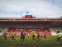  Goalmouth action during the Sky Bet League 1 match between Sunderland and Northampton Town at the Stadium Of Light, Sunderland, UK on 9th M...