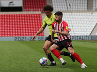  Jordan Jones of Sunderland in action with Northampton Town's Shaun McWilliams  during the Sky Bet League 1 match between Sunderland and Nor...