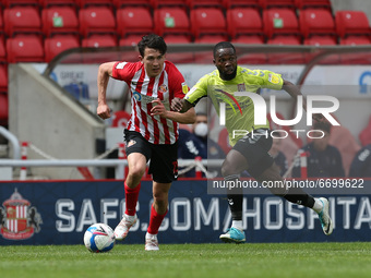   during the Sky Bet League 1 match between Sunderland and Northampton Town at the Stadium Of Light, Sunderland, UK on 9th May 2021. (