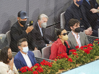 Manolo Santana attended the 2021 ATP Tour Madrid Open tennis match at the Caja Magica in Madrid on May 9, 2021 spain (
