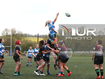        A Sharks lineout during the WOMEN'S ALLIANZ PREMIER 15S match between DMP Durham Sharks and Harlequins at Maiden Castle, Durham City,...
